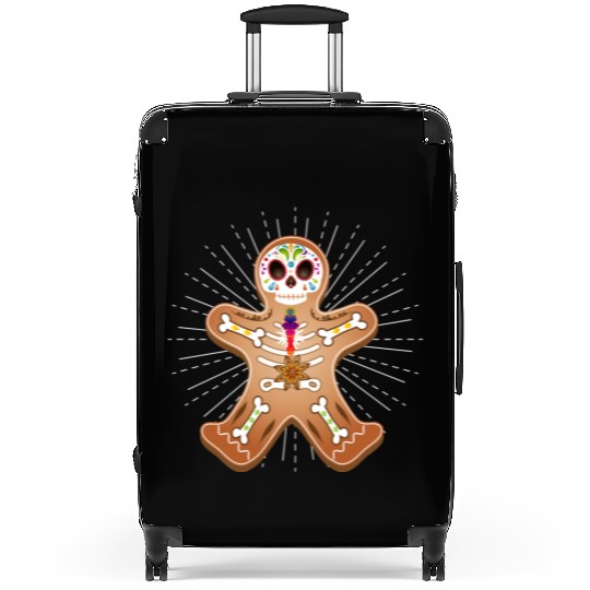 Gingerbread man Sugar Skull decor for Christmas Suitcases