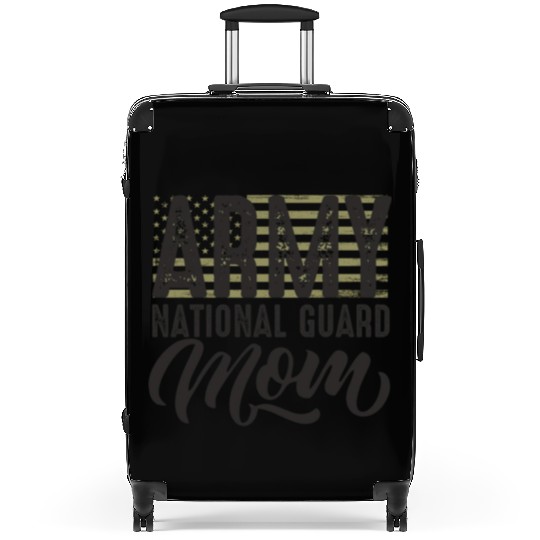 Army National Guard Mom with US flag military styl Suitcases