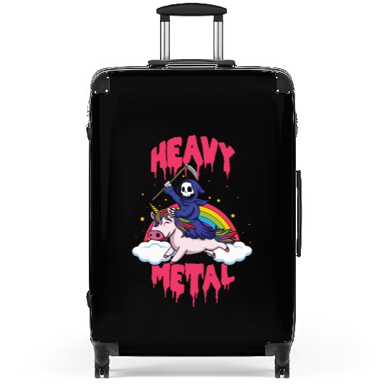 Grim Unicorn Rainbow Metal Music Heavy Rock Suitcases