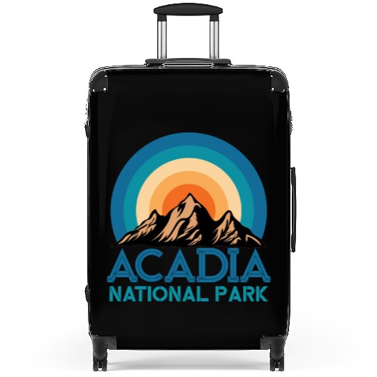 Cool Vintage Retro Acadia National Park Mountain Suitcases