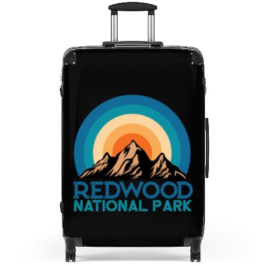 Cool Vintage Retro Redwood National Park Mountain Suitcases