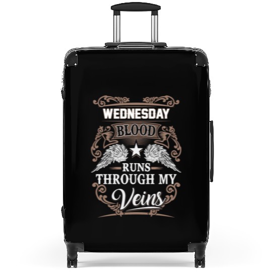 Wednesday Name Suitcases - Wednesday Blood Runs Thro