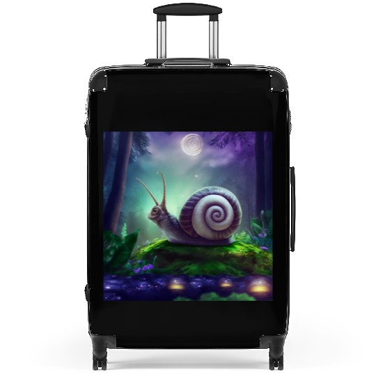 Spiral Moongazing Snail Ombre Aqua Lavender sky Suitcases