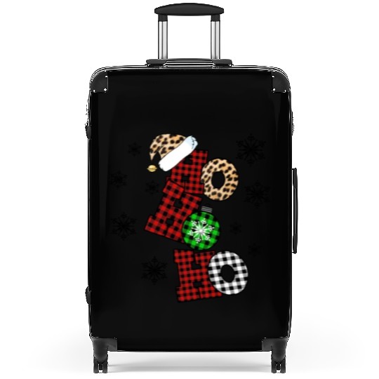 Xmas Christmas Ho Ho Ho Snowflakes Suitcases