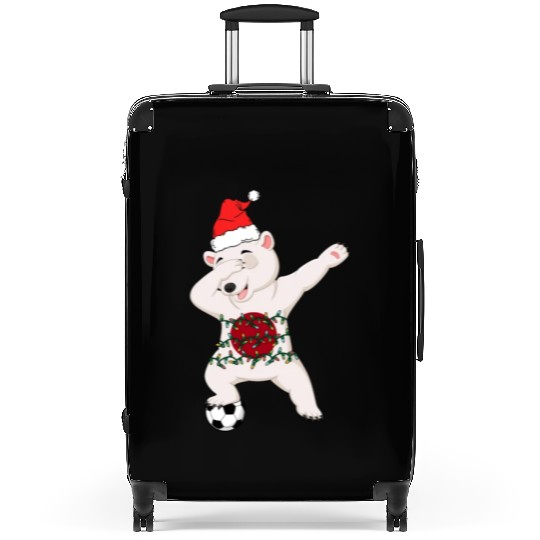 Soccer Boy Dabbing Polar Bear Christmas Hat Suitcases