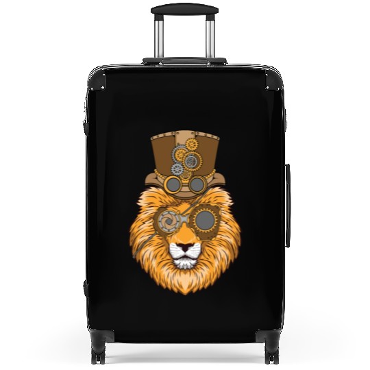 Steampunk Lion Head Suitcases