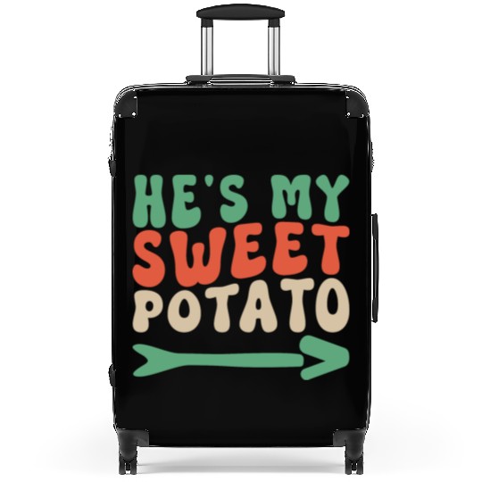Groovy He's My Sweet Potato Couple's Matching Suitcases