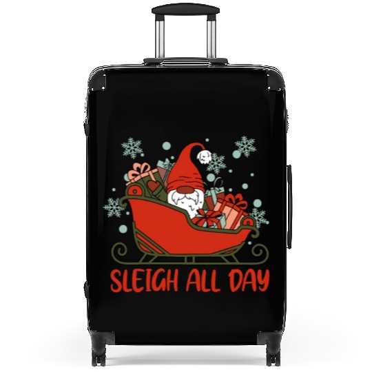 Xmas Christmas Sleigh All Day Gnome Suitcases