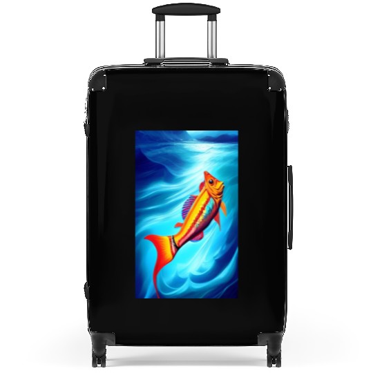 Colorful fish Suitcases