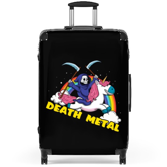 Skeleton Unicorn Rainbow Metal Music Lover Suitcases