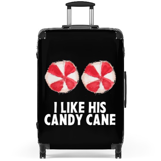 I Like His Candy Cane Funny Couples Christmas Suitcases