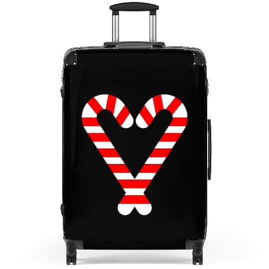 Candy Canes Heart Hearts Christmas Winter Suitcases