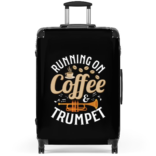 Running On Coffee & Trumpet Trumpeter Player Suitcases