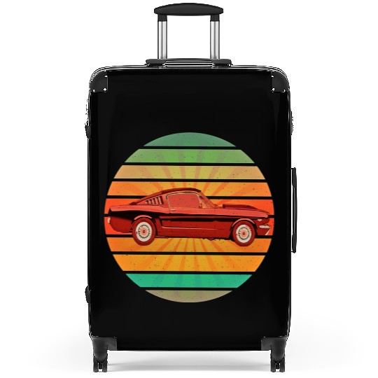 fastest car in the world in Summer Retro Sunset Suitcases