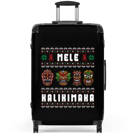 Mele Kalikimaka Hawaii Tiki Funny Ugly Christmas Suitcases