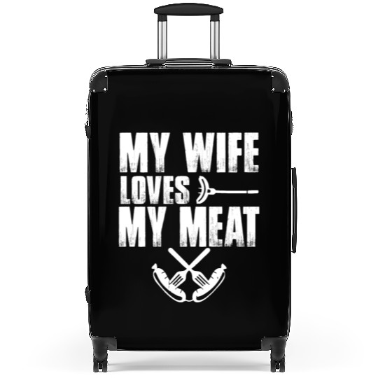 Mens Chef Butcher Cook BBQ I'd Smoke That Cow Beef Suitcases