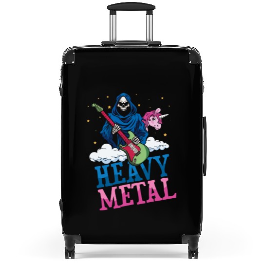 Grim Bone Unicorn Rainbow Metal Music Heavy Rock Suitcases