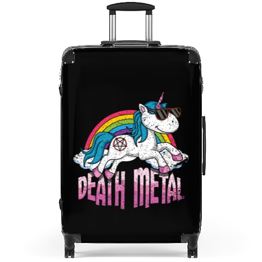 Rainbow Unicorn Love Metal Music Heavy Rocker Suitcases