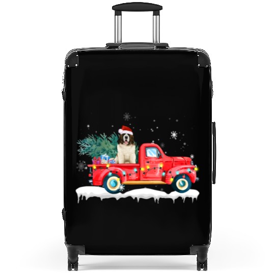 Saint Bernard Christmas Dog Santa Xmas Suitcases