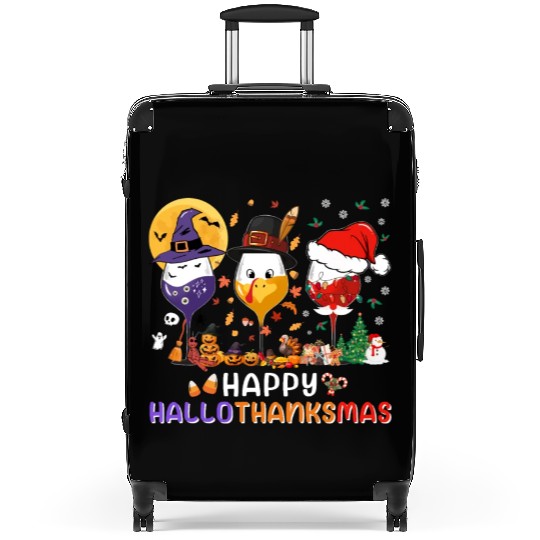 Hallothanksmas Halloween Thanksgiving Christmas Suitcases