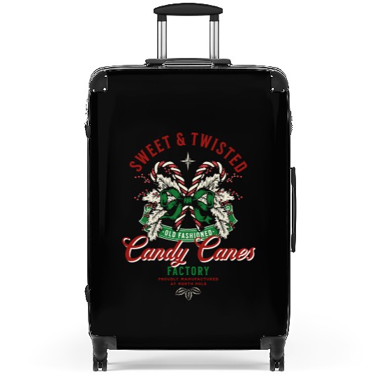 Sweet and Twisted Candy Canes Suitcases