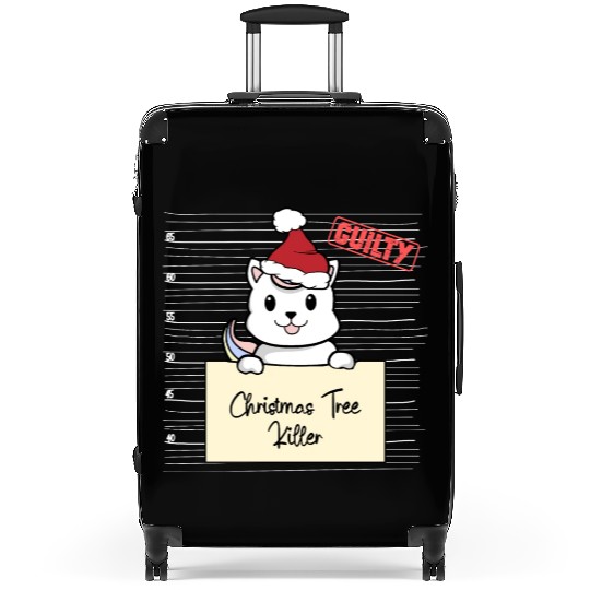 Unicorn cat christmas funny prison Suitcases