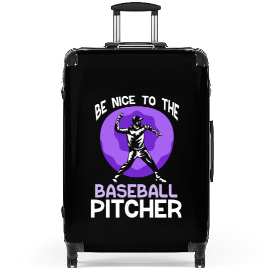 Be Nice To The Baseball Pitcher Hobby Player Suitcases