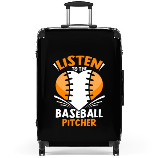 Listen To The Baseball Pitcher Player Hobby Suitcases