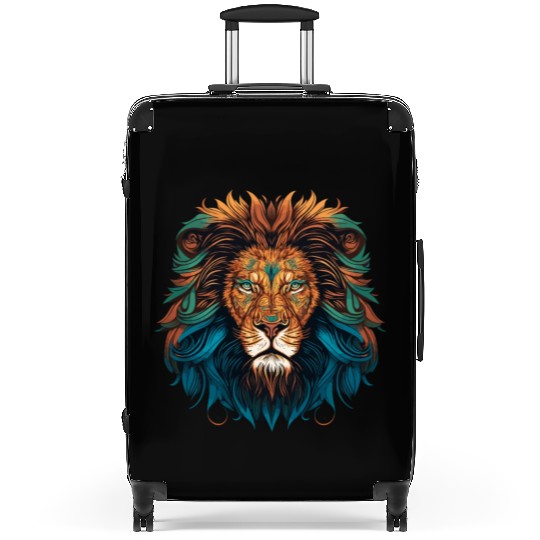 Mandala Lion Suitcases