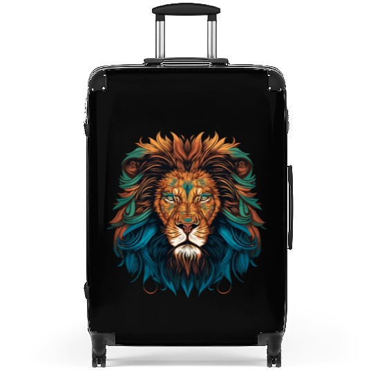 Mandala Lion Suitcases