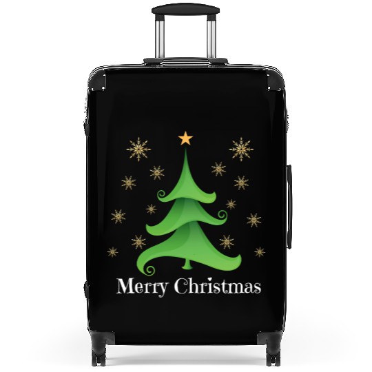 Whimsical Christmas Tree Suitcases
