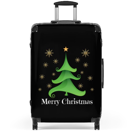 Whimsical Christmas Tree Suitcases