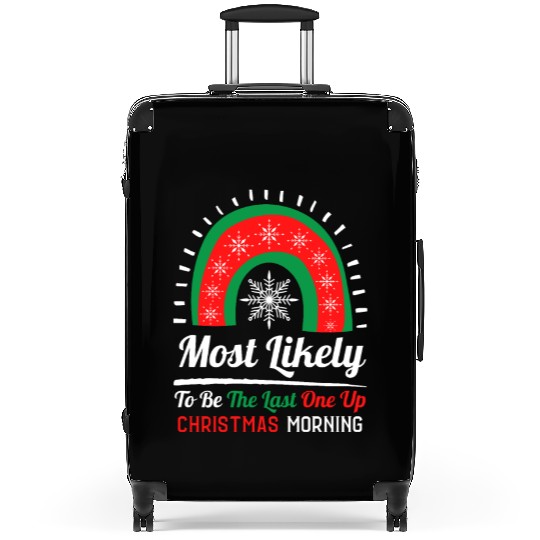 Festive Christmas Snowflake Rainbow Design Suitcases