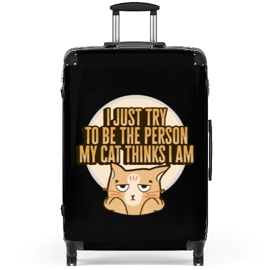 Cat Meme Design for a Cat Lady or Cat Mom Suitcases