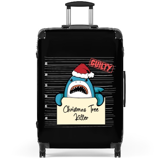Shark christmas funny prison Suitcases