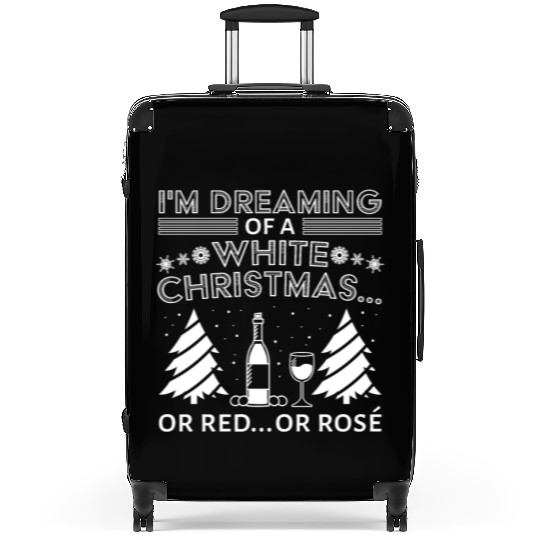 White Christmas Wine Merry Christmas Wine Glass Suitcases