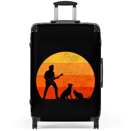Bass Guitar Player Musician Bassist Cat Dog Animal Suitcases