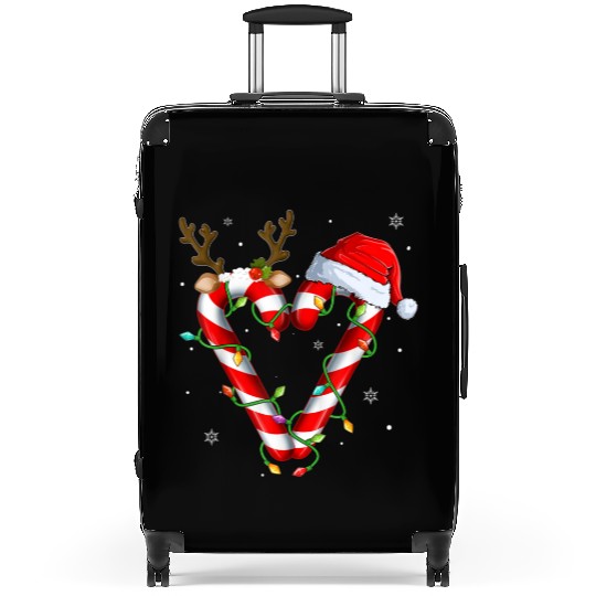 Candy Cane Crew Santa Christmas Lights Xmas Kids Suitcases
