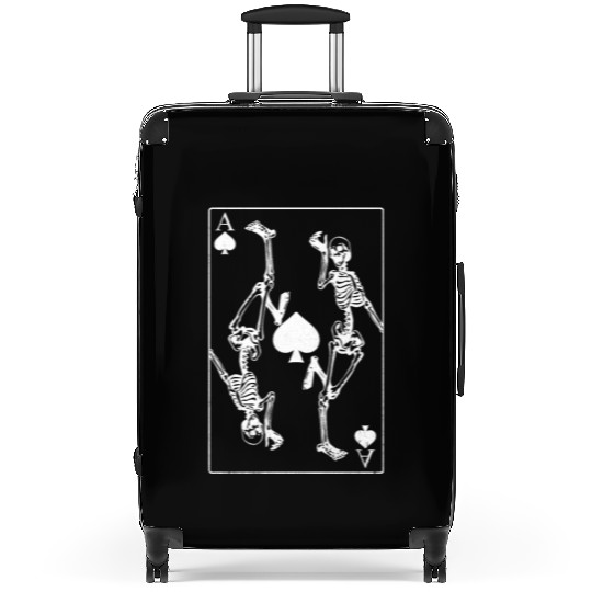 Skeletons Ace Of Spades Poker Card Gambling Suitcases