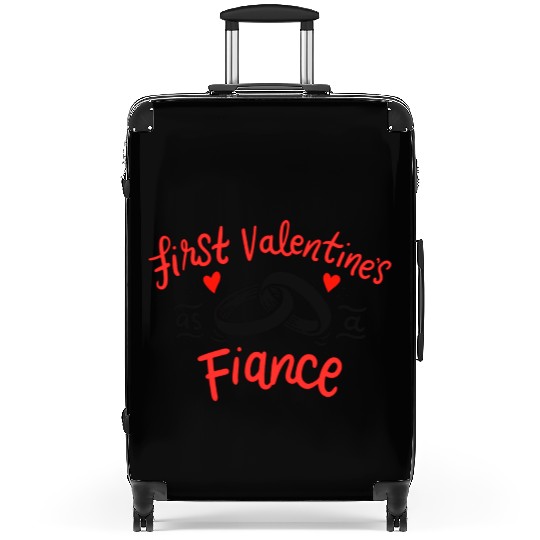 first valentine as fiance hearts day engagement Suitcases