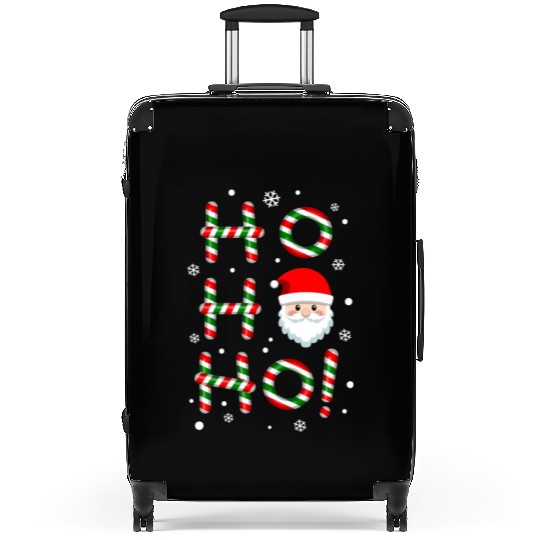 Ho Ho Ho Santa Claus Candy Cane Christmas, Xmas Suitcases