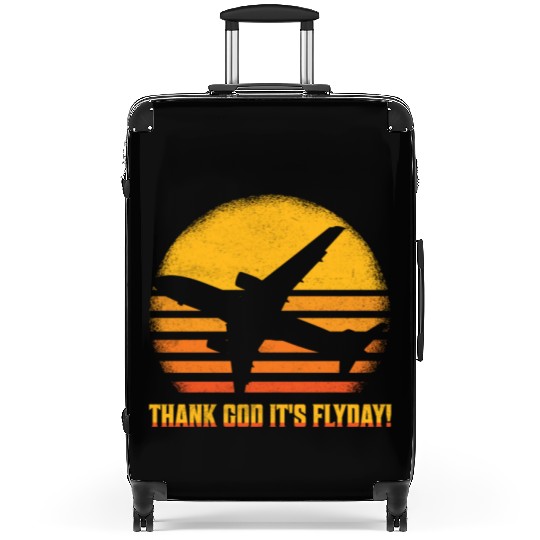 Thank God It's Flyday! Aviation Pilot Airline Suitcases