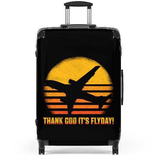 Thank God It's Flyday! Aviation Pilot Airline Suitcases