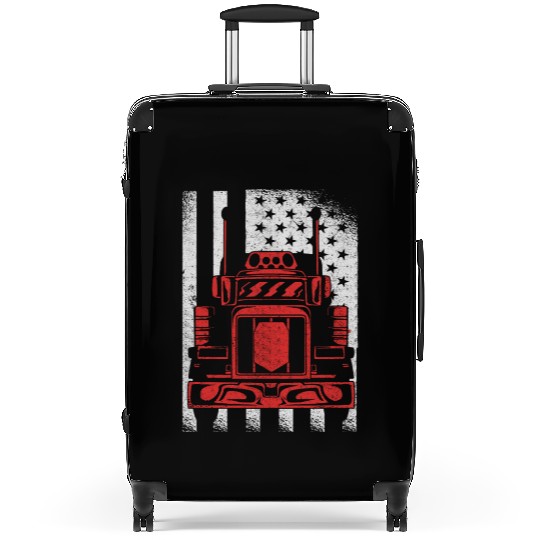 Truck Driver US FLAG, Truck, Trucker Dad Suitcases