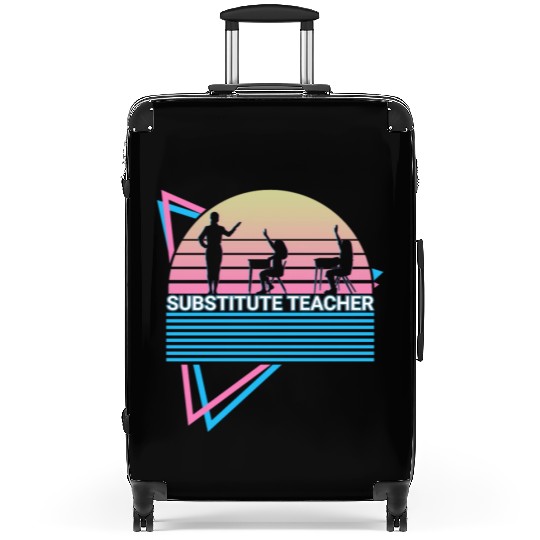 Substitute Teacher Retro Suitcases