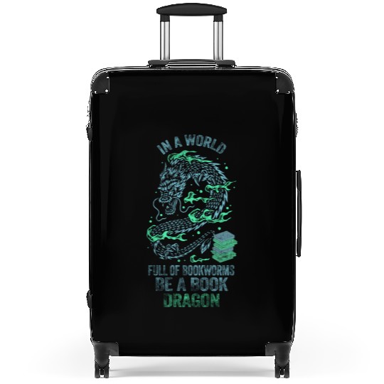 In A World Full Of Bookworms Be A Book Dragon Suitcases