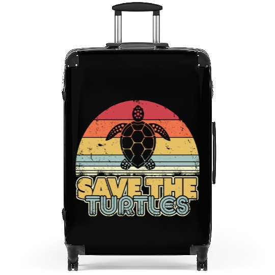 Save The Turtles Retro Style Turtle Suitcases