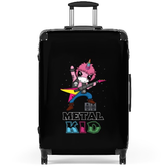 Rocker Unicorn Guitar Metal Kid Music Heavy Rock Suitcases