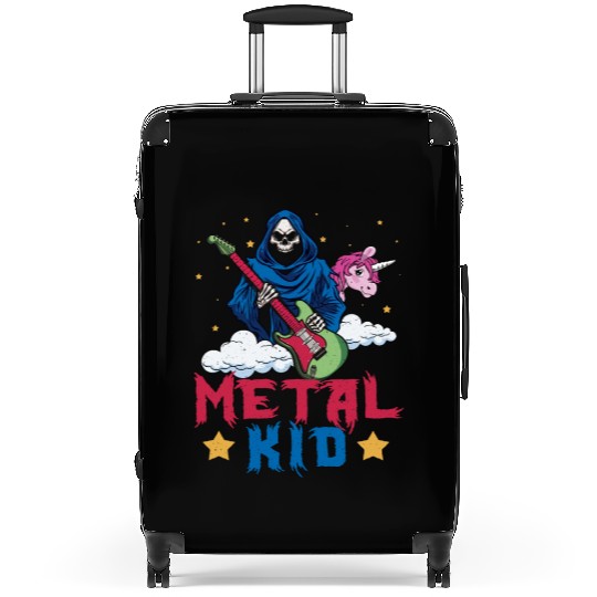 Grim Bone Unicorn Rainbow Metal Rock Metal Kid Suitcases