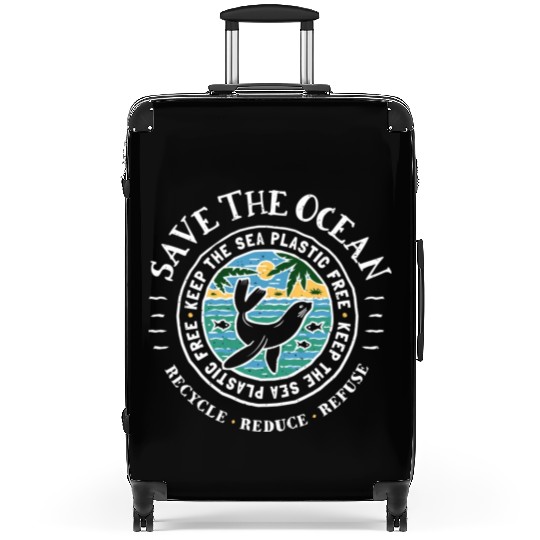 Keep The Sea Plastic Free Seal Save The Ocean Suitcases